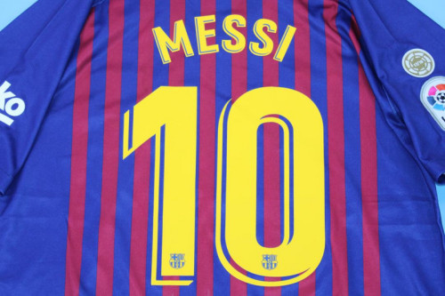 with Golden Champions+LFP Patch Retro Jersey 2017-2018 Barcelona MESSI 10 Home Soccer Jersey Vintage Football Shirt