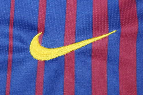 with LFP Patch Retro Jersey 2017-2018 Barcelona Home Soccer Jersey Vintage Football Shirt