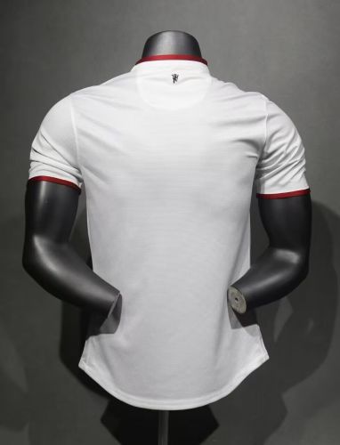Player Version Retro Jersey 2013-2014 Manchester United Away White Soccer Jersey Vintage Football Shirt