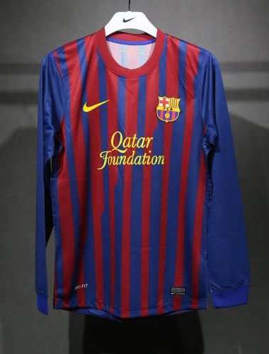 Player Version Long Sleeve Retro Jersey 2011-2012 Barcelona Home Vintage Soccer Jersey
