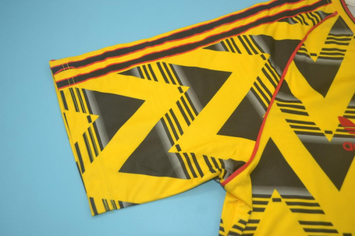 with EPL Patch Retro Jersey 1991-1993 Arsenal Away Yellow Vintage Soccer Jersey