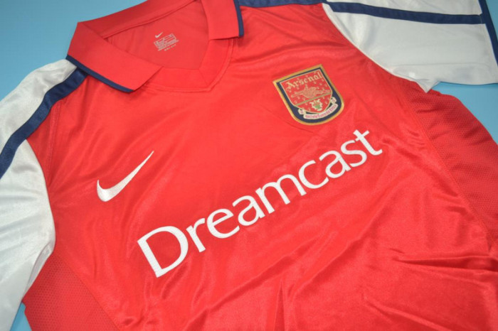 with UCL Patch Retro Jersey 2000-2002 Arsenal Home Soccer Jersey Vintage Football Shirt
