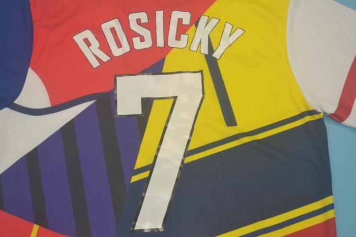 Retro Jersey 2014 Arsenal 7 ROSICKY FA Cup 20th Anniversary Colorful Soccer Jersey