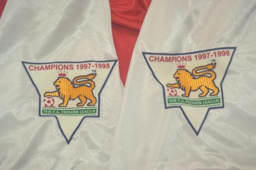 with EPL Patch Retro Jersey 1998-1999 Arsenal Home Soccer Jersey Vintage Football Shirt