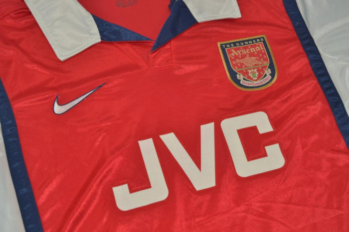 with EPL Patch Retro Jersey 1998-1999 Arsenal Home Soccer Jersey Vintage Football Shirt