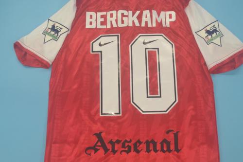 with EPL Patch Retro Jersey 1994 Arsenal BERGKAMP 10 Home Soccer Jersey Vintage Football Shirt