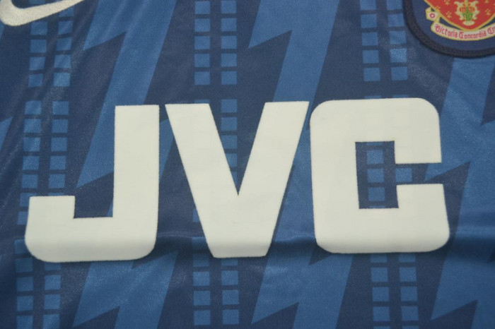 with EPL Patch Retro Jersey Arsenal 1994-1995 Away Blue Soccer Jersey Vintage Football Shirt