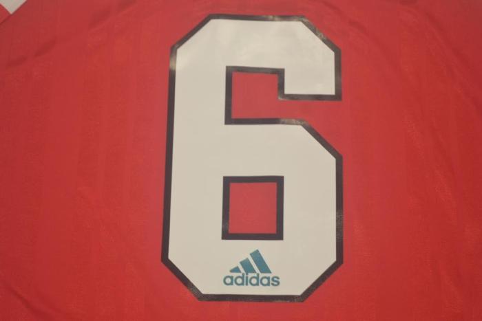Retro Jersey 1992-1994 Arsenal ADAMS 6 Home Soccer Jersey Vintage Football Shirt