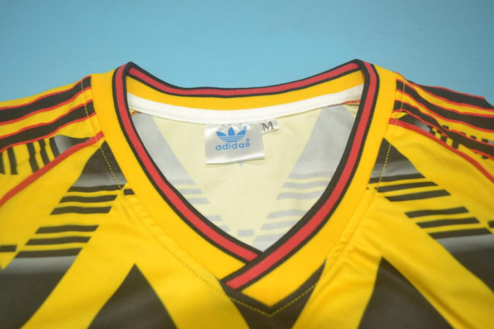 with EPL Patch Retro Jersey 1991-1993 Arsenal Away Yellow Vintage Soccer Jersey