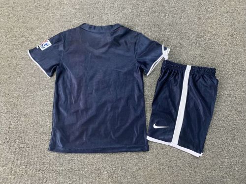 with Patch Retro Youth Uniform Kids Kit 2001-2002 PSG Home Soccer Jersey Shorts Vintage Paris Child Football Set