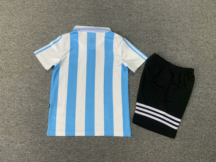 Retro Youth Uniform Kids Kit 1994 Argentina Home Soccer Jersey Shorts Vintage Child Football Set