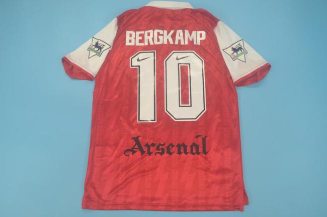 with EPL Patch Retro Jersey 1994 Arsenal BERGKAMP 10 Home Soccer Jersey Vintage Football Shirt