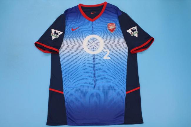 with EPL Patch Retro Jersey 2002-2003 Arsenal Away Blue Soccer Jersey Vintage Football Shirt