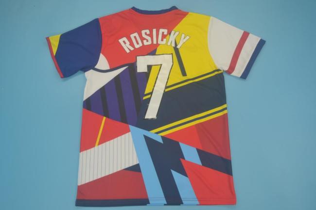 Retro Jersey 2014 Arsenal 7 ROSICKY FA Cup 20th Anniversary Colorful Soccer Jersey