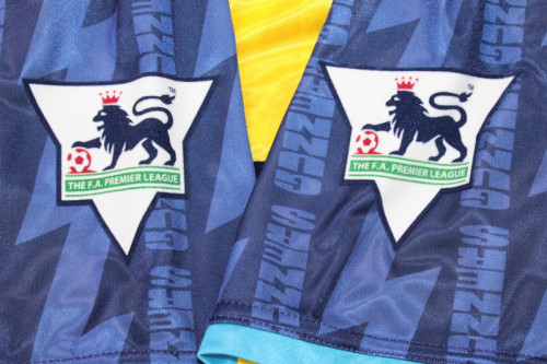 with EPL Patch Retro Jersey 1994-1995 Arsenal Third Away Yellow Soccer Jersey Vintage Football Shirt