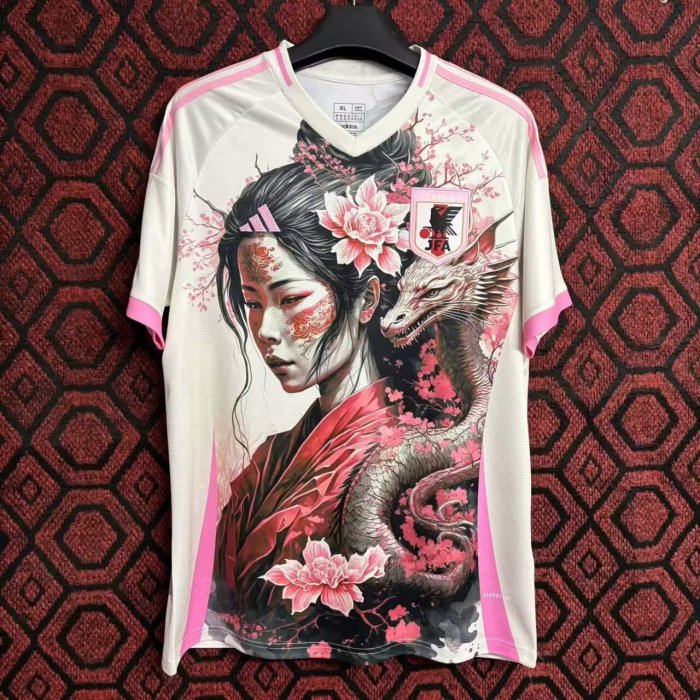 Fan Version Japan 2024 Yellow/Pink Comic Soccer Jersey Football Shirt