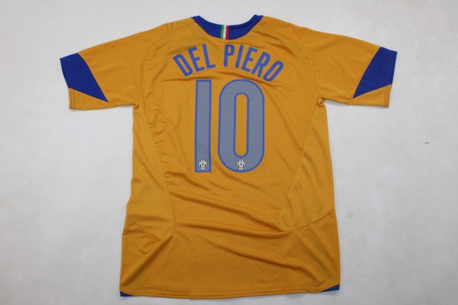 Retro Jersey 2005-2006 Juventus DEL PIERO 10 Third Away Yellow Soccer Jersey Vintage Football Shirt
