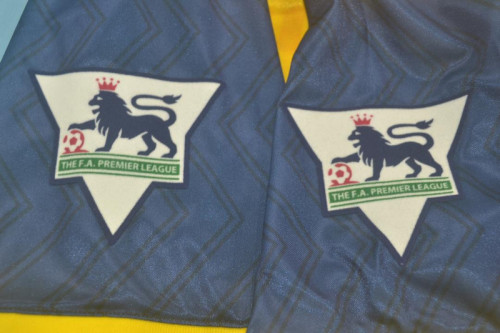 with EPL Patch Retro Jersey 1996-1997 Arsenal Away Yellow Soccer Jersey Vintage Football Shirt