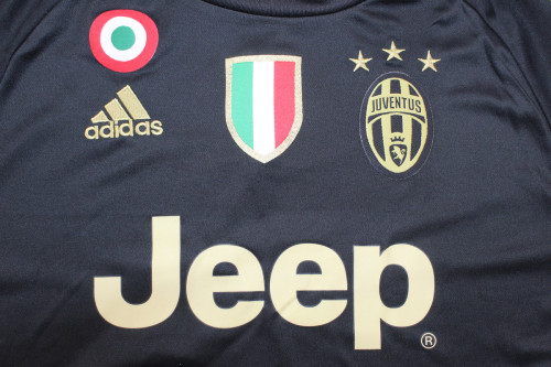 with Coppa Italia+Scudetto+UCL Patch Retro Jersey 2015-2016 Juventus MARCHISIO 8 Third Away Black Soccer Jersey Vintage Football Shirt