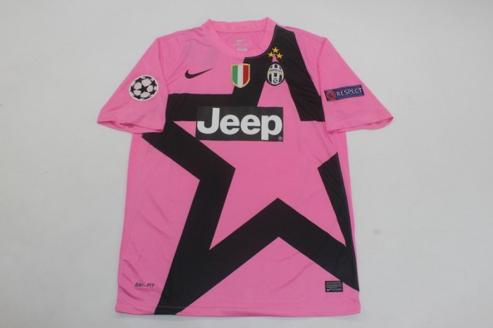 with Scudetto+UCL Patch Retro Jersey 2012-2013 Juventus Away Pink Soccer Jersey Vintage Football Shirt