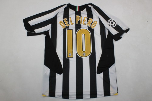 with Scudetto+UCL Patch Retro Jersey 2005-2006 Juventus DEL PIERO 10 Home Soccer Jersey Vintage Football Shirt