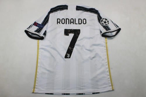with Scudetto+UCL Patch Retro Jersey 2020-2021 Juventus RONALDO 7 Home Soccer Jersey Vintage Football Shirt