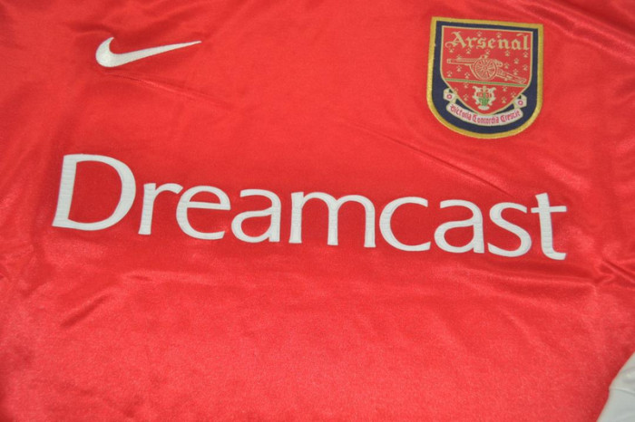 with UCL Patch Long Sleeve Retro Jersey 2000-2002 Arsenal Home Soccer Jersey Vintage Football Shirt