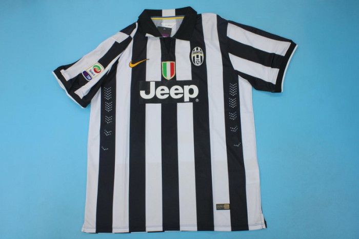 with Scudetto+Serie A Patch Retro Jersey 2014-2015 Juventus Home Soccer Jersey Vintage Football Shirt
