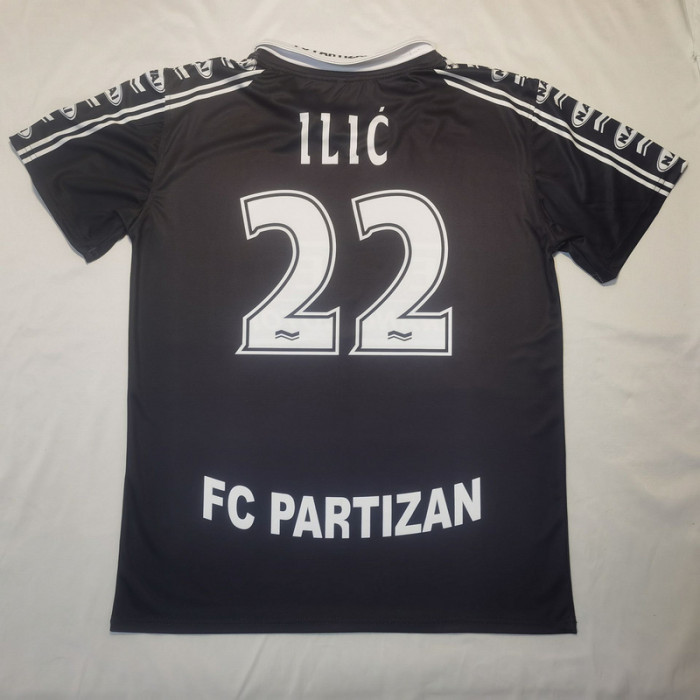 Fan Version FK Partizan ILIC 22 Black Soccer Jersey Football Shirt