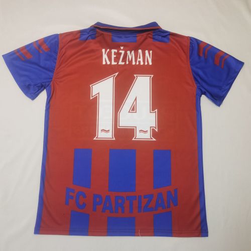 FK Partizan KEZMAN 14 Blue/Red Soccer Jersey Football Shirt