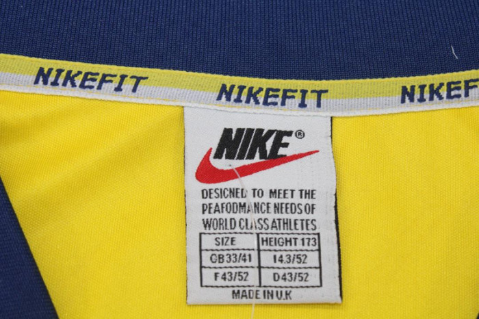 with EPL Patch Retro Jersey 1996-1997 Arsenal Away Yellow Soccer Jersey Vintage Football Shirt