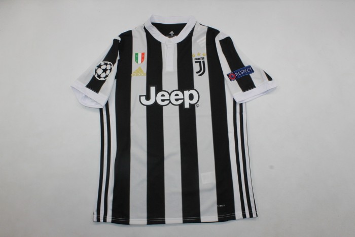 with Scudetto+UCL Patch Retro Jersey 2017-2018 Juventus DYBALA 10 Home Soccer Jersey Vintage Football Shirt