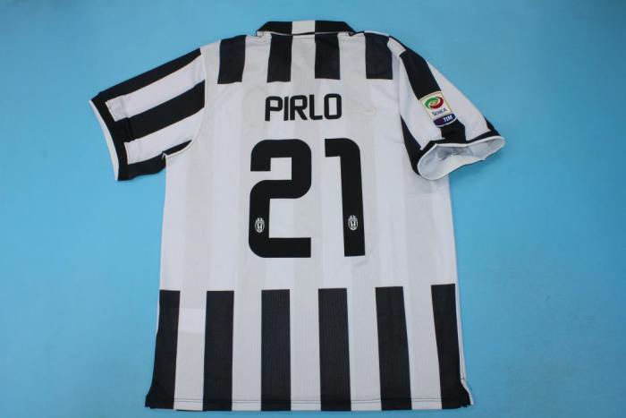 with Scudetto+Serie A Patch Retro Jersey 2014-2015 Juventus PIRLO 21 Home Soccer Jersey Vintage Football Shirt