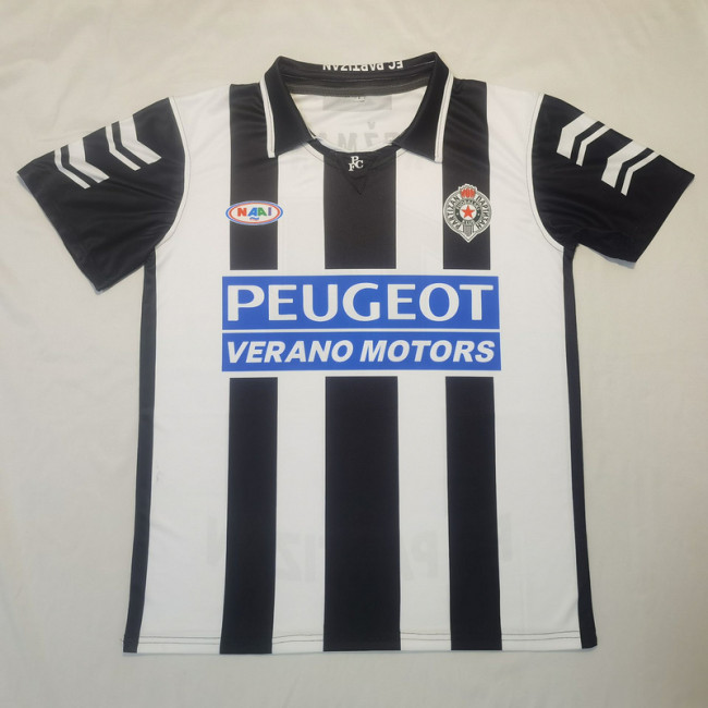 FK Partizan Black/White Soccer Jersey Football Shirt