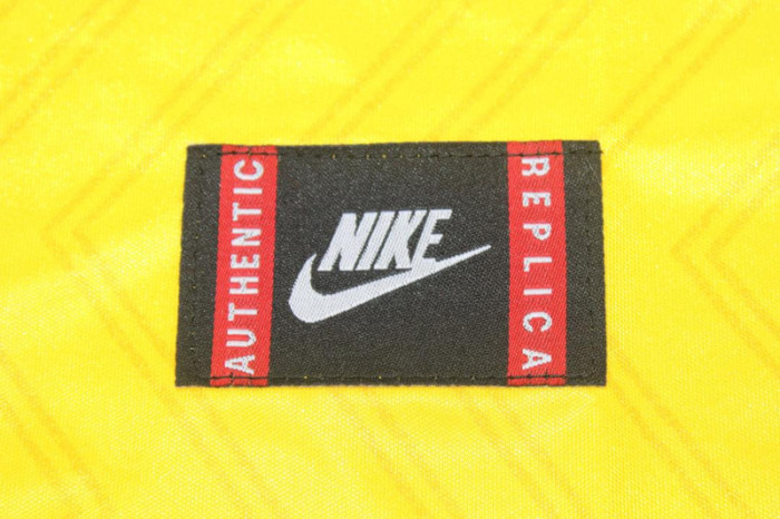 with EPL Patch Retro Jersey 1996-1997 Arsenal Away Yellow Soccer Jersey Vintage Football Shirt