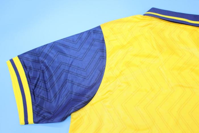 with EPL Patch Retro Jersey 1996-1997 Arsenal Away Yellow Soccer Jersey Vintage Football Shirt