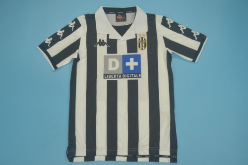 Retro Jersey 1999-2000 Juventus DAVIDS 26 Home Black/White Soccer Jersey Vintage Football Shirt
