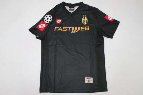 with UCL Patch Retro Jersey 2001-2002 Juventus Away Black Vintage Soccer Jersey Football Shirt