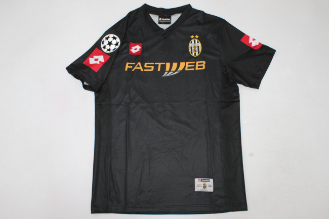 with UCL Patch Retro Jersey 2001-2002 Juventus Away Black Vintage Soccer Jersey Football Shirt