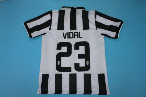 Retro Jersey 2014-2015 Juventus VIDAL 23 Home Soccer Jersey Vintage Football Shirt