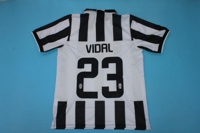 Retro Jersey 2014-2015 Juventus VIDAL 23 Home Soccer Jersey Vintage Football Shirt