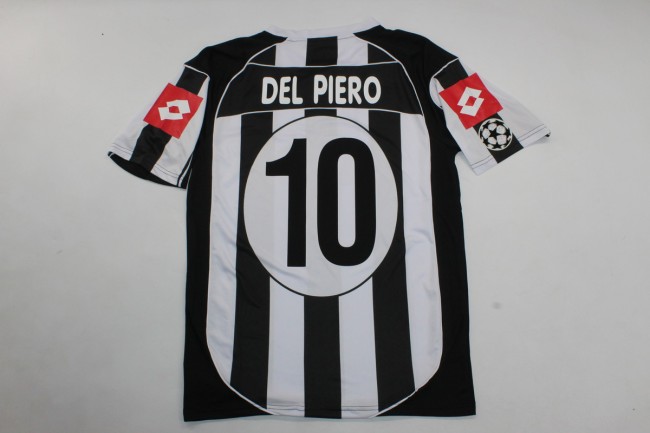 with Scudetto+UCL Patch Retro Jersey 2002-2003 Juventus DEL PIERO 10 Home Soccer Jersey Vintage Football Shirt