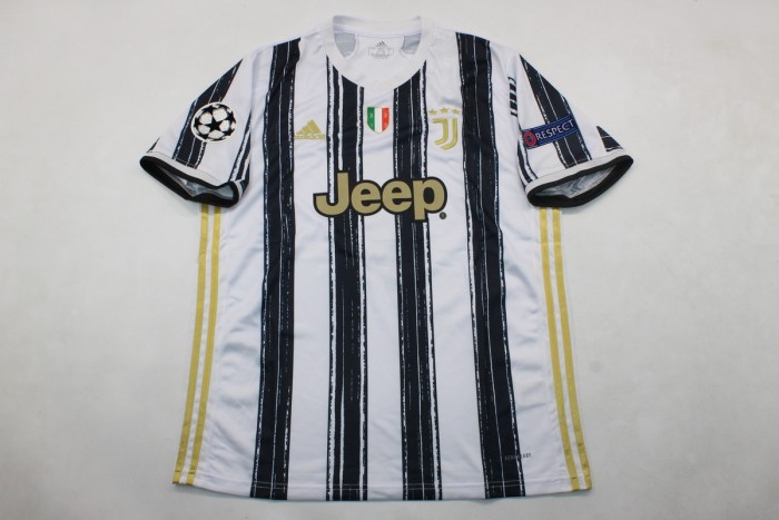 with Scudetto+UCL Patch Retro Jersey 2020-2021 Juventus Home Soccer Jersey Vintage Football Shirt