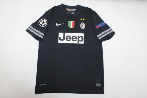 with Scudetto+UCL Patch Retro Jersey 2012-2013 Juventus Away Black Soccer Jersey Vintage Football Shirt