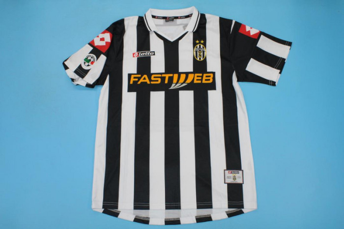 with Serie A Patch Retro Jersey 2001-2002 Juventus Home Soccer Jersey Vintage Football Shirt