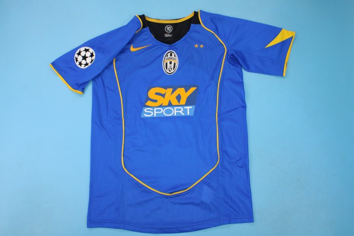 with UCL Patch Retro Jersey 2004-2005 Juventus DEL PIERO 10 Away Blue Soccer Jersey Vintage Football Shirt