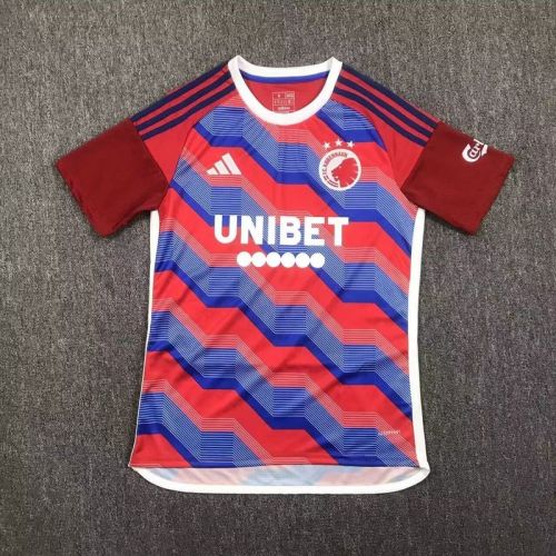 Fan Version 2024-2025 Copenhagen Third Away Red/Blue Soccer Jersey Football Shirt