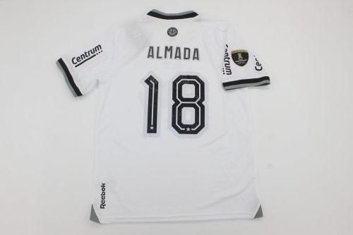 with Front Lettering+Conmebol Libertadores Patch Fan Version 2024-2025 Botafogo ALMADA 18 Liber Final Third Away White Soccer Jersey Football Shirt