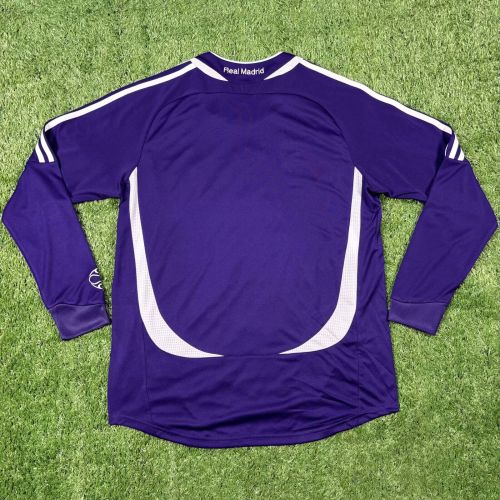 Long Sleeve Retro Jersey 2006-2007 Real Madrid Third Away Purple Soccer Jersey Vintage Real Football Shirt