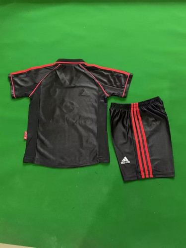 Retro Youth Uniform Kids Kit 1998-1999 AC Milan Home Soccer Jersey Shorts Vintage Child Football Set